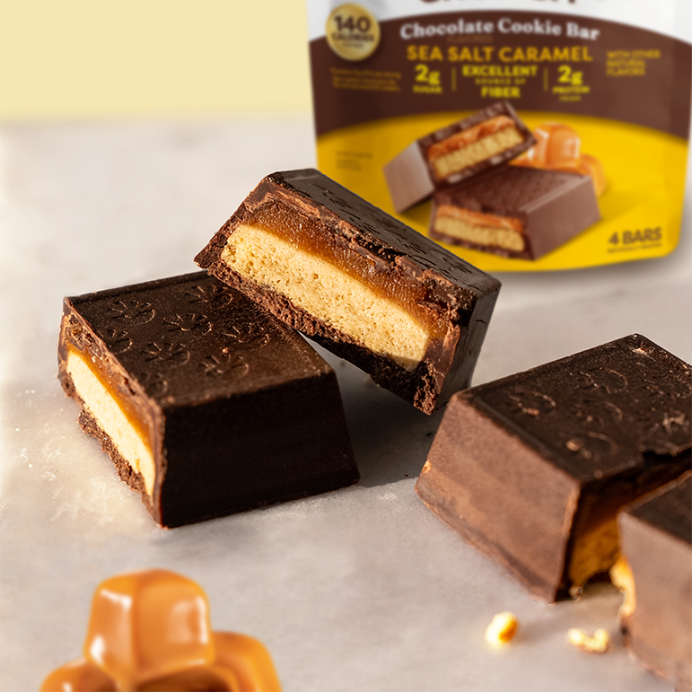 Sea Salt Caramel Chocolate Cookie Bars - Classic Finish